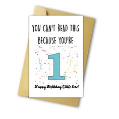 a birthday card with the number one on it