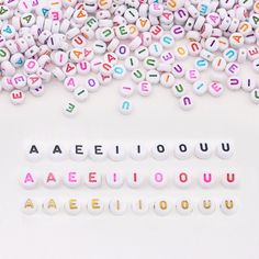 This listing is a vowel letter bead set, the five vowel letters are divided equally. You'll get 20 each of 'A' 'E' 'I' 'O' 'U'  when you buy 100pcs. If you would like other individual letters please click on the following listing. https://www.etsy.com/listing/1504803631/ https://www.etsy.com/listing/1511909547/ https://www.etsy.com/listing/1497716952/ There are many other styles of letter beads and ball beads and jewelry findings available in the shop, in different shapes, colors and materials. Multicolor Letter Print Round Bead Jewelry, Multicolor Letter Print Round Beads Jewelry, Multicolor Round Beads Jewelry With Letter Print, White Beaded Craft Supplies For Gifts, Letter Beads For Jewelry Making, Multicolor Round Letter Beads Craft Supplies, Multicolor Letter Beads Craft Supplies, White Beaded Bracelets With Letter Beads For Jewelry Making, White Beaded Bracelets For Jewelry Making With Letter Beads