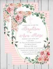 RELIGIOUS OCCASIONS – A Sweet Celebration Party Decor Blush Invitations, Christening Invitation, Date And Time