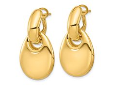 14K yellow gold fancy dangle earrings with polished finish. Measures approximately 1 5/16"L x 11/16"W and have leverback closures. Elegant Yellow Gold Lever Back Earrings, Yellow Gold Lever Back Drop Earrings, 14k Gold Lever Back Earrings, Gold-plated Huggie Earrings With Lever Back, Tarnish-resistant Yellow Gold Dangle Earrings, Leverback Earrings, Dangle Earrings, Yellow Gold, Yellow