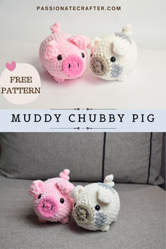 Crochet no sew chubby pig free pattern with muddy spots on. Pig Pattern Crochet, Super Easy Amigurumi Free Pattern, Things To Crochet For Craft Fair, No Sew Pig Crochet, Crocheted Pig Pattern Free, Crochet New Sew Amigurumi, Small Quick Crochet Amigurumi, Quick And Easy Crochet Animals, Walrus Crochet Pattern Free