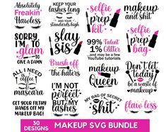 makeup svg bundle for use with any type of lettering