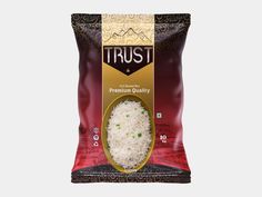 a bag of rice that is in the packaging