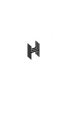 the letter h is made up of black lines and letters that appear to be parallel