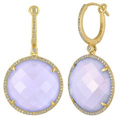 Gemstone Diamond Earrings For Evening, Evening Diamond Round Earrings, Evening Diamond Earrings With Gemstone, Evening Round Diamond Earrings With Gemstone, Luxury High Luster Oval Earrings, Fine Jewelry Oval Earrings With High Luster, High Luster Diamond Earrings For Formal Occasions, Exquisite Round Pave Set Earrings, Exquisite Round Earrings With Pave Setting