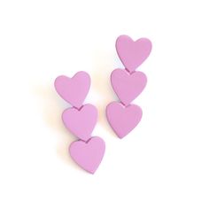 Matte Pink Heart Earrings – Sunshine Tienda® Pink Heart Earrings, The Horn, Matte Pink, Childrens Backpacks, Monogram Styles, Monogram Gifts, Other Outfits, Be Mine, Saturated Color