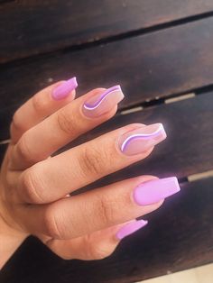 Cute Pink And Purple Nails, Lilac Nails With Gems, Baby Purple Nails Ideas, Light Pink And Purple Nails, Prom Nails For Purple Dress, Lilac Pedicure, Lilac And Blue Nails, Blue And Purple Nails Designs, Baby Purple Nails