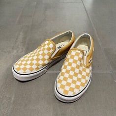 Yellow Checkered Vans Shoes. Slip On Shoes. Brand New No Tags No Box. Great Condition. Vans Yellow, Yellow Checkered, Checkered Vans, Shoes Yellow, Women's Vans, Shoes Brand, Shoes Color, Womens Vans, Vans Shoes