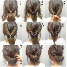 Seems simple and very pretty Messy Updo Tutorial, Face Remedies, Braided Buns, 5 Minute Hairstyles, Morning Hair, Fall Hairstyles, Fishtail Braid, Peinados Fáciles Para Cabello Corto, Work Hairstyles