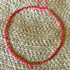 New Super Cute Boho Petite Beaded Hot Pink Gold Necklace Gold Japanese Glass Beads Iridescent Plastic Nylon Adjustable Approximately 16” -18” Also Looks Super Cute Layered With Gold Or More Colored Necklaces Handmade By Littlechickduck Anthropologie Free People Urban Outfitters Festival Rainbow Boho Bohemian Free Spirit Festival Colorful Added For Exposure Pink Beaded Necklaces For Festivals, Pink Choker Necklace For Summer, Pink Necklace For Summer Festivals, Pink Tiny Beads Necklace For The Beach, Adjustable Pink Beaded Necklaces With Colorful Beads, Adjustable Pink Beaded Necklace With Faceted Beads, Adjustable Pink Beaded Necklace, Adjustable Pink Faceted Beaded Necklace, Pink Jewelry With Colorful Beads For Festival