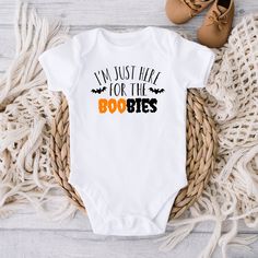 I'm Here For the Boobies Baby Halloween Onesie®, Halloween Baby Onesie® Halloween Onesie Boy, Halloween Onsies, First Halloween Onesie, Halloween Baby Gift, Baby Halloween Outfits, Baby First Halloween, Cricut Baby, Halloween Onesie, Cricut Halloween