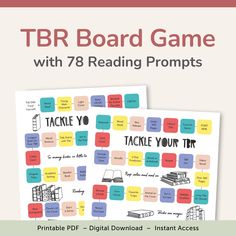 the tbr board game with 78 reading prompts