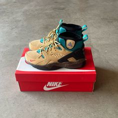 Nwt Nike Acg Air Mowabb 2021 Releases Twine/Fusion Red/Club Gold Outdoor/Hiking Lifestyle Sneakers Size: 6.5 Youth/Teen These Shoes Are In Great Condition, Only Worn Once And Have Been Hand Washed To The Best Of My Ability. They Are Well Taken Care Of And Don't Have Any Damage, Defects, Or Bad Odors. The Soles Have All Of There Life Left On Them. See The Pictures Provided For Closer Details. Please Let Me Know If You Have Any Other Questions Or Need Any Additional Pictures. Shoe Box Replacement Hiking Lifestyle, Lifestyle Sneakers, Nike Acg, Kids Nike, Outdoor Hiking, Shoe Box, Black And Tan, Womens Shoes Sneakers, Twine