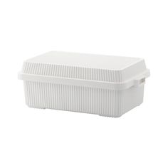 a white plastic container on a white background