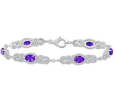 Bring in so many splashes of color right to your wrist with this stunning multi-gemstone tennis bracelet. From Affinity® Gems. Fine Jewelry Bracelets With Gemstone Accents And Cubic Zirconia, Sterling Silver Gemstone Bracelet, Multi-stone Tennis Bracelet In Fine Jewelry Style, Anniversary Amethyst Gemstone Tennis Bracelet, Formal Amethyst Gemstone Tennis Bracelet, Elegant Purple Amethyst Tennis Bracelet, Silver Multi-stone Tennis Bracelet, Multicolor Cubic Zirconia Tennis Bracelet With Multi-stone, Luxury Multi-stone Cubic Zirconia Tennis Bracelet