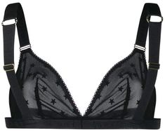 Stella McCartney star embroidered bra #Sponsored , #SPONSORED, #McCartney#Stella#star Stella Mccartney Lingerie, Embroidered Bra, Black Star, Lingerie Collection, Of Course, Stella Mccartney