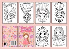 the princess coloring pages are shown