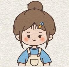 a drawing of a girl wearing an apron