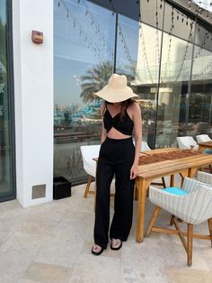 Model wearing KK's Black Linen Trousers Set in three different lengths, catering to petite, tall, and extra tall ladies. Black Linen Trousers, Average Height, Perfect Summer Outfit, Long Trousers, Gentle Touch