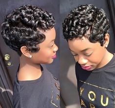 Totally love this Hair Short Cut, Edges Laid, Feathered Bob, African American Hair, Short Wave, Chic Short Hair, Short Haircut Styles, Cute Short Haircuts