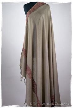 Mens Shawl, Only Daughter, Hand Dyed Shawl, Golden Bow, Cashmere Pashmina, Paisley Shawl, Cashmere Shawl, Pashmina Shawl, Taupe Color