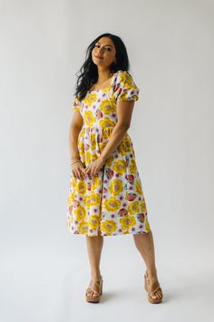 This adorable Gilligan Floral Babydoll Dress in Mustard is the perfect addition to your wardrobe! With a square neck and a playful floral print, this dress is both comfortable and stylish. Perfect for any occasion, it's a must-have for any fashion lover. Details self/lining: 60% cotton + 40% polyester Fabric Care Guide Here Sizing & Fit Measurements are approximate and taken while laying flat across the front. Not doubled. small: bust = 14"; length = 40" medium: bust = 16"; length = 41" large: b Floral Babydoll Dress, Mustard Dressing, Nursing Friendly, Navy Pink, Top Sales, Babydoll Dress, Small Bust, Floral Blouse, Fashion Lover