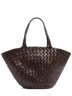 Egola hand-braided leather tote bag - Dragon Diffusion - Women | Luisaviaroma Luxury Leather Basket Bucket Bag, Designer Basket Bag In Woven Leather, Designer Woven Leather Basket Bag, Designer Bucket Bag With Braided Handles, Leather Bucket Bag With Braided Handles In Basket Shape, Designer Tote Shoulder Bag With Interwoven Design, Leather Shoulder Bag With Interwoven Design And Double Handle, Designer Intrecciato Weave Bucket Tote Bag, Leather Braided Tote Bag