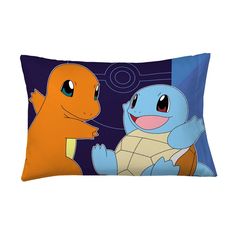 a pillow with two cartoon characters on it