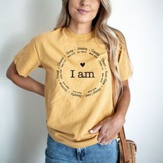 I Am Inspiration Tee I am Powerful Strong Amazing Shirt I Am Powerful, Catholic Shirt, Remain Silent, I Am Loved, Bible Verses For Women, T Shirt Ideas, Bible Women, Positive Shirt, Inspirational Tees