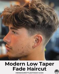 Modern Low Taper Fade. The low taper fade is a popular haircut for men to get on the sides and back, providing a sophisticated and gentlemanly style that will highlight the longer hair on top. The low tapered cut gradually blends and subtly transitions into shorter hair for a clean, classy finish. Talk to your barber about the best low taper haircut for your look and combine the element with any popular men’s hairstyle. Men’s V Haircut, Longer On Top Mens Hair, Short Sides Longer Top Hair Men, Low Taper Fade Boys Haircut, Haircut For Men With Thick Hair, Blowout Taper Hair, Men’s Haircut Low Fade, 2024 Teenage Boys Haircut Trends, Low Fade With Long Hair On Top