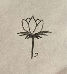 a black and white drawing of a flower