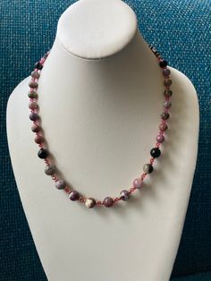 "Tourmaline graduated necklace and Swarovski Crystals with 18 karat gold accents Beads graduate from 8mm to 3mm and is a 21 1/4\" necklace  All my necklaces are different and would be considered one of a kind. View my collection of Kingman Arizona Turquoise here: https://www.etsy.com/shop/MoonwaterJewelryShop?section_id=28192591  I've been selling on eBay since 2003 Came to Etsy to sell jewelry. Returns and exchange details ► RETURNS / EXCHANGES All items are handcrafted and custom pieces therefore we don't usually accept returns or exchanges on jewelry unless the fault was ours. Screens do not always reflect the same colors as well as seeing them in person. However, I understand that these pieces are very sentimental and important, so If you do have an issue with your product, please feel Elegant Tourmaline Beaded Necklaces With Round Beads, Elegant Tourmaline Round Beaded Necklaces, Elegant Tourmaline Beaded Necklaces, Elegant Tourmaline Beaded Necklaces For Gifts, Elegant Tourmaline Beaded Necklace With Natural Stones, Tourmaline Single Strand Necklace With Round Beads, Elegant Adjustable Tourmaline Necklace, Pink Tourmaline Necklaces With Round Beads, Pink Tourmaline Beaded Necklaces