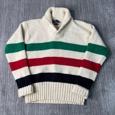 Vintage 90s Polo Ralph Lauren Striped Pattern Basic Essential Preppy Casual Shawl Collar Tan Knit Sweater Medium Mens Condition: Fair Used Condition = The button is missing on the collar due to wear and age. Measurements: Please see photos above for all measurements IF YOU BUY TWO OR MORE ITEMS USE THE CODE BUNDLE @ CHECK TO SAVE 20% WE SHIP WITHIN 24 HOURS AFTER PURCHASE! Please be aware that we do not offer free returns!! The Buyer is responsible for the cost of the return label.  Follow us on Retro Green Knitted Sweater, Retro Knit Polo Sweater With Ribbed Collar, Vintage Long Sleeve Polo Sweater, Retro Multicolor V-neck Sweater, Multicolor Retro V-neck Sweater, Vintage Polo Sweater With Ribbed Collar And Crew Neck, Vintage Polo Sweater With Ribbed Crew Neck, Vintage Cotton Polo Sweater For Fall, Retro Striped Knitted Sweater