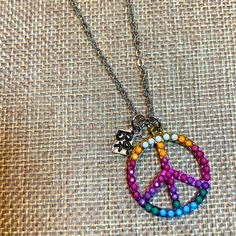 Urbanalogy Peace Sign Necklace On Silver Chain. Peace Sign Is Multi Colors And Measures 1�” Across. Necklace Measures 16” And Has A 3” Extension. Vintage Rhinestone Necklace, Peace Sign Necklace, Crucifix Necklace, Sterling Silver Choker, Statement Collar Necklace, Hematite Necklace, Sign Necklace, Choker Style Necklace, Statement Choker Necklace