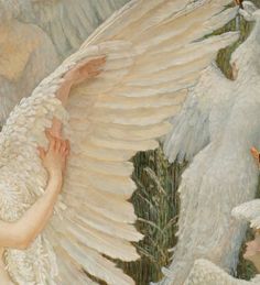 an image of a painting with white wings