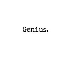 the word genius written in black on a white background