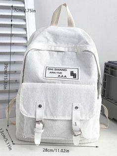 Bag For Love - Letter Graphic Release Buckle Decor Backpack - Women Backpacks Product Description Color White Strap Type Adjustable Pattern Type Letter Style Preppy Bag Size Large Quantity 1 piece Details Buckle Type Functional Backpack Composition 100% Rayon Material Canvas Size Chart INCH CM Size Bag Width Bag Height Bag Length Strap Length one-size 5.1 15.4 11 29.5 Size Bag Width Bag Height Bag Length Strap Length one-size 13 39 28 75 Similar Products h2 { text-align: center; } .red-box { wid Preppy Bags, Functional Backpack, Style Preppy, Olivia Mark, Womens Backpack, Canvas Size, Backpack Bags, Fashion Backpack, Colorful Backgrounds