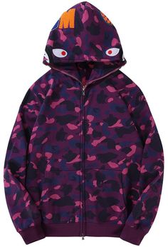 PRICES MAY VARY. Size Suggestion:This is Asian size which is smaller than US size.For men , we suggest you to order 1-2 size up than normal. For boys, please notice this is adult size.Please refer to our size chart in details before order or contact us to enquire. Bape Shark Hoodie, Hip Hop Sweatshirts, Camo Hoodie, Purple Jacket, Jacket Hoodie, Fashion Hoodies, Zipper Jacket, Casual Coat, Dream Wardrobe