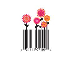 bar code with flowers on it