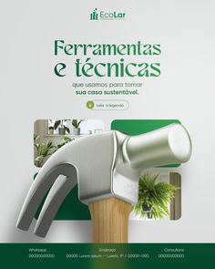 an advertisement for a planter's business with a hammer and potted plant