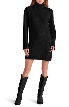 The Abbie turtle neck sweater dress is rendered in a cozy knit-blend for a wardrobe essential that can be dressed up or down. 33 2/3" length (size Small) Turtle neck collar Long sleeves 55% acrylic, 26% polyester, 19% nylon Hand wash, dry flat Imported Black Sweater Dress Outfit, Turtle Neck Sweater Dress, Turtle Neck Collar, Small Turtle, Black Sweater Dress, Turtle Neck Sweater, Turtleneck Sweater Dress, Daytime Dresses, Preppy Look