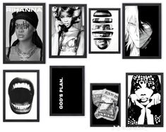 black and white photograph of marilyn monroe's album covers with her mouth open in front of them