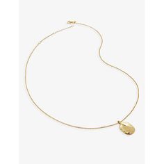 Find MONICA VINADER Id Locket-charm 18ct -plated Vermeil Sterling-silver Necklace 1 Size on Editorialist. Monica Vinader 18ct gold-plated vermeil sterling-silver necklace100% 18ct gold-plated vermeil sterling-silver necklaceLobster-clasp fasteningSmall links, openable locket charm, polished finishDimensions: Pendant: height 1cm, width 1cm, depth 1.9mmFive-year manufacturer's warrantyChain type: cable chainChain length: Adjustable from 41-46cmPlease use a soft, dry polishing clothPlease note - this piece has been certified in accordance with the Hallmarking Act 1973 Polished Yellow Gold Charm Necklaces, Fine Jewelry Medallion Necklace With Charms, Yellow Gold Charm Necklace With Oval Coin Pendant, Yellow Gold Charm Necklace With Coin Pendant, Yellow Gold Oval Pendant Charm Necklace, Amulet Sterling Silver Coin Necklace In Yellow Gold, Amulet Style Yellow Gold Sterling Silver Coin Necklace, Oval Coin Pendant Jewelry For Anniversary, Elegant Oval Coin Pendant Jewelry For Anniversary