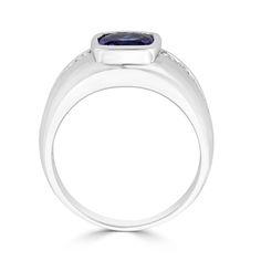 This Ring That Is Artistically Styled With 14k White Gold Makes A Standout. Featuring A Classy Design That Shines Bright With Cushion-cut Tanzanite And Round Diamonds, This Ring Will Embody Ethereal Perfection To Your Look. Product Information SKU ADG50597/8 Metal Type 14K Metal Color White Gold Ring Style Solitaire Primary Stone Gemstone Name Tanzanite Gemstone Species Zoisite No. Of Gemstones 1 Gemstone Shape Cushion Gemstone Weight 2.23 Gemstone Size 8x8 Origin Tanzania Secondary Stone Gemsto Channel Set Sapphire Rings With Emerald Cut, Channel Set Emerald Cut Sapphire Rings, Emerald Cut Sapphire Channel Set Rings, Fine Jewelry Sapphire Ring With Emerald Cut Channel Set, Formal Diamond Sapphire Ring Channel Set, Formal Sapphire Ring With Channel Set Diamonds, Formal Channel Set Sapphire And Diamond Ring, Anniversary Sapphire Ring In Channel-set Platinum, Anniversary Sapphire Ring Channel Set In Platinum