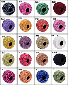 various colors of yarn are shown in this chart