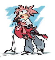 an image of a cartoon character holding a guitar