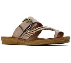 Step up your sunny-day aesthetic with this comfy sandal boasting a flexible sole and a chic bamboo-wrapped strap for stylish pedicure appeal. From Los Cabos. Beach T-strap Sandals With Buckle Closure, Comfortable T-strap Sandals With Leather Footbed For Beach, Spring Comfortable Toe Post Footbed Sandals, Comfortable Toe Post Footbed Sandals For Spring, Adjustable T-strap Sandals With Leather Footbed For Vacation, Spring Toe Post Wedge Sandals With Buckle, Spring Toe Post Wedge Sandals With Buckle Closure, Adjustable Toe Post Casual Footbed Sandals, Casual Adjustable Toe Post Footbed Sandals