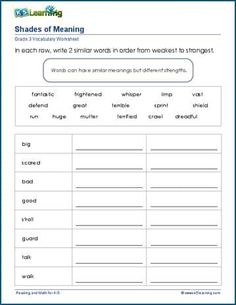 the worksheet for reading and writing words in an english language, with pictures on it