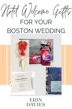 the boston wedding gift guide for brides and grooms is featured in this postcard