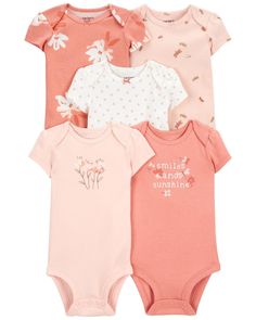 Carters Size Chart, Baby 5, Baby Girl Shorts, Floral Bodysuit, Baby #5, Carters Baby, Short Sleeve Bodysuit